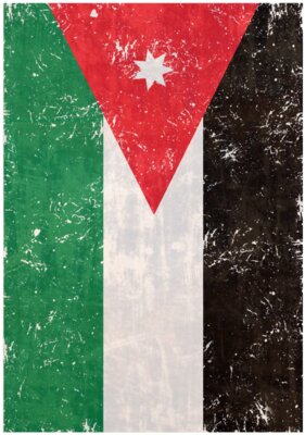 Jordanian Flag Distressed Vertical