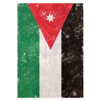 Jordanian Flag Distressed Vertical