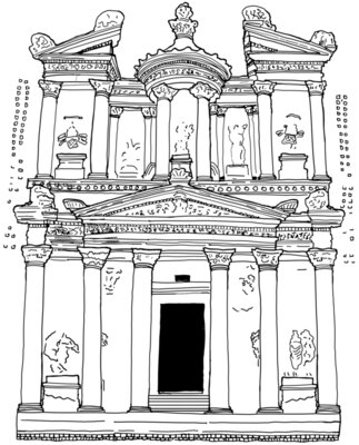 Petra Treasury B/W