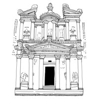 Petra Treasury B/W