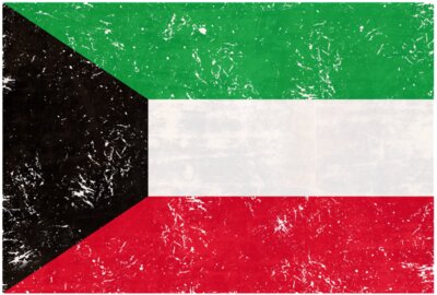 Kuwait Flag Distressed